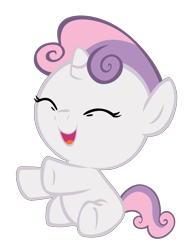 Size: 3000x3833 | Tagged: safe, artist:bronyboy, sweetie belle, pony, baby, baby belle, baby pony, cute, diasweetes, eyes closed, foal, simple background, sitting, solo, transparent background