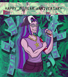 Size: 1296x1464 | Tagged: safe, artist:madness-with-reason, aria blaze, equestria girls, aria-blazin-it, drugs, gangsta, marijuana, meme, smoke weed erryday, solo, vaporwave