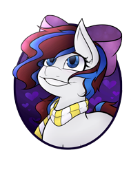 Size: 5082x6272 | Tagged: safe, artist:cosmicchrissy, oc, oc only, oc:breezy, earth pony, pony, absurd resolution, bow, bust, clothes, female, mare, portrait, scarf, simple background, solo, transparent background