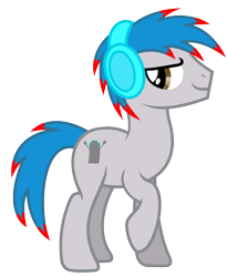 Size: 4500x5500 | Tagged: safe, artist:drfatalchunk, oc, oc only, oc:the living tombstone, pony, .svg available, absurd resolution, headphones, simple background, solo, transparent background, vector