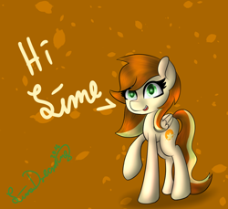 Size: 1014x930 | Tagged: safe, artist:limedreaming, oc, oc only, oc:vanilla sun, pegasus, pony, female, mare, raised hoof, solo