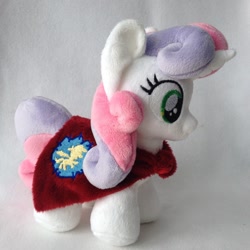 Size: 960x960 | Tagged: safe, artist:burgunzik, sweetie belle, cape, clothes, cmc cape, irl, photo, plushie, solo