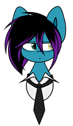 Size: 785x1347 | Tagged: safe, artist:despotshy, oc, oc only, oc:despy, pony, bust, female, mare, necktie, portrait, simple background, solo, transparent background