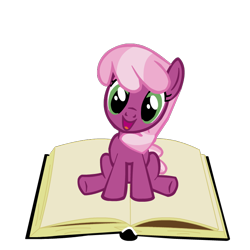 Size: 720x720 | Tagged: safe, artist:php30, cheerilee, earth pony, pony, book, cheeribetes, cute, female, mare, simple background, solo, tiny ponies, transparent background