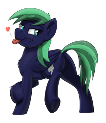 Size: 1323x1525 | Tagged: safe, artist:wcnimbus, oc, oc only, oc:middy, pegasus, pony, bedroom eyes, dock, featureless crotch, female, heart eyes, mare, plot, presenting, simple background, smiling, solo, tongue out, transparent background, wingding eyes