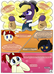 Size: 4000x5497 | Tagged: safe, artist:pananovich, oc, oc only, oc:bluesky thinking, oc:shadowmoon, oc:silver draw, bat pony, pony, unicorn, comic:b.d.s.m., absurd resolution, comic, dialogue, facial hair, female, male, mare, minimalist, modern art, moustache, shadraw, simple background, stallion