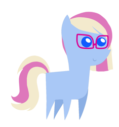 Size: 399x425 | Tagged: safe, oc, oc only, oc:eve scintilla, earth pony, pony, cute, glasses, missing cutie mark, pointy ponies, solo