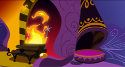 Size: 1360x736 | Tagged: safe, screencap, griffon the brush off, celestia's chambers, fireplace, no pony