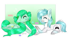 Size: 1024x552 | Tagged: safe, artist:glitterskies2808, oc, oc only, pegasus, pony, eyes closed, female, mare, prone, tongue out