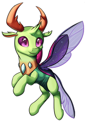 Size: 942x1339 | Tagged: dead source, safe, artist:itresad, thorax, changedling, changeling, to where and back again, cute, flying, king thorax, simple background, smiling, solo, spread wings, transparent background