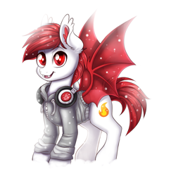 Size: 1607x1653 | Tagged: safe, artist:confetticakez, oc, oc only, oc:sky blazy, bat pony, pony, snow, solo