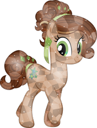 Size: 3000x3952 | Tagged: safe, artist:uponia, oc, oc only, oc:jade verdi, crystal pony, pony, alternate hairstyle, crystallized, cute, cutie mark, raised hoof, simple background, smiling, solo, transparent background, vector