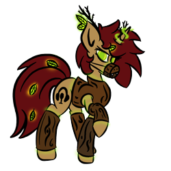 Size: 1280x1280 | Tagged: safe, artist:charrez, oc, oc only, oc:lucy light, pony, timber wolf, unicorn, brony radio germany, clothes, costume, cutie mark, green eyes, halloween, leaves, magic, solo