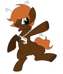 Size: 1426x1654 | Tagged: safe, artist:peachesandcreamated, oc, oc only, oc:fumble, earth pony, pony, male, open mouth, smiling, solo, stallion, underhoof