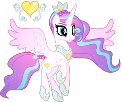 Size: 6000x5005 | Tagged: safe, artist:orin331, princess flurry heart, alicorn, pony, absurd resolution, alternate universe, crown, cutie mark, dancerverse, female, heart, jewelry, mare, older, older flurry heart, regalia, simple background, smiling, solo, spread wings, transparent background, vector, wings