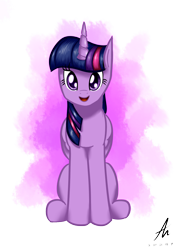 Size: 1800x2500 | Tagged: safe, artist:truffle shine, twilight sparkle, twilight sparkle (alicorn), alicorn, pony, signature, sitting, solo