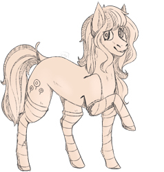 Size: 1000x1050 | Tagged: safe, artist:cinnamonsparx, oc, oc only, oc:magenta pop, earth pony, pony, clothes, female, mare, monochrome, raised hoof, simple background, socks, solo, striped socks, transparent background