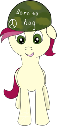 Size: 907x2000 | Tagged: safe, artist:voona, derpibooru exclusive, roseluck, earth pony, pony, 1000 hours in ms paint, floppy ears, helmet, ms paint, open mouth, simple background, smiling, solo, transparent background