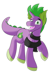 Size: 3000x4000 | Tagged: safe, artist:php37, spike, dracony, hybrid, clothes, ponified spike, pony form, scarf, simple background, solo, transparent background