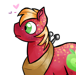 Size: 474x469 | Tagged: safe, artist:sallindaemon, big macintosh, pony, hard to say anything, dappled, heart, male, simple background, solo, stallion, transparent background