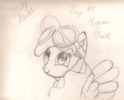 Size: 2058x1664 | Tagged: safe, artist:silversthreads, vapor trail, pegasus, pony, daily sketch, female, mare, sketch, solo, traditional art