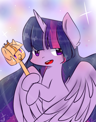 Size: 939x1184 | Tagged: safe, artist:windymils, twilight sparkle, twilight sparkle (alicorn), alicorn, pony, cute, scepter, solo, twiabetes, twilight scepter