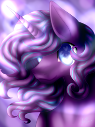 Size: 1772x2362 | Tagged: safe, artist:hikkamm, oc, oc only, oc:flareheart, pony, unicorn, bust, colored pupils, female, heart eyes, magic, mare, portrait, solo, wingding eyes