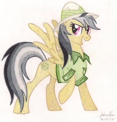 Size: 874x915 | Tagged: safe, artist:soulsliver249, derpibooru import, daring do, solo, traditional art