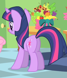 Size: 580x668 | Tagged: safe, screencap, twilight sparkle, unicorn twilight, pony, unicorn, green isn't your color, butt, cropped, female, mare, plot, solo, twibutt