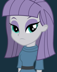 Size: 434x554 | Tagged: safe, maud pie, equestria girls, bust, female, lidded eyes, looking at you, official, simple background, solo