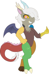 Size: 2001x3000 | Tagged: safe, artist:doctor-g, discord, eris, draconequus, looking at you, rule 63, simple background, solo, transparent background, vector