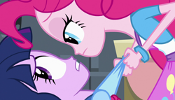 Size: 1904x1090 | Tagged: safe, screencap, pinkie pie, twilight sparkle, equestria girls, equestria girls (movie), clothes, skirt