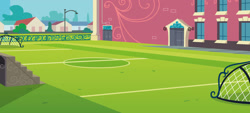 Size: 1920x864 | Tagged: safe, equestria girls, background, canterlot high, football court, no pony, soccer field