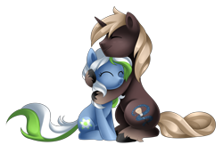 Size: 4258x2780 | Tagged: safe, artist:scarlet-spectrum, oc, oc only, oc:dream, oc:petal, pony, unicorn, absurd resolution, commission, cute, eyes closed, female, hug, male, mare, simple background, smiling, stallion, transparent background