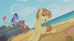 Size: 1920x1080 | Tagged: safe, screencap, feather bangs, pony, hard to say anything, background pony, backup dancers, battle for sugar belle, beach, bedroom eyes, glamor trot, heart, looking at you, love, male, smooth vibes, stereo mix