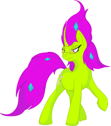 Size: 1509x1708 | Tagged: safe, artist:overlord pony, derpibooru exclusive, oc, oc only, oc:nuclear blossom, pony, unicorn, glasses, nonbinary, simple background, solo, transparent background