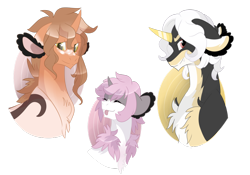 Size: 1024x717 | Tagged: safe, artist:rannarbananar, oc, oc only, oc:cress, oc:flux, oc:pillus, original species, trio