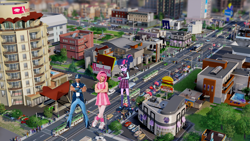 Size: 1102x620 | Tagged: safe, edit, indigo zap, sci-twi, twilight sparkle, equestria girls, friendship games, big bang, crossover, lazytown, sim city 5, sportacus, stephanie, stephanie meanswell