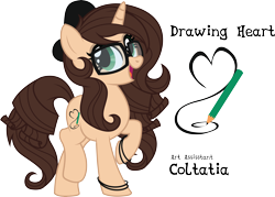 Size: 11361x8120 | Tagged: safe, artist:jadedjynx, oc, oc only, oc:drawing heart, pony, absurd resolution, cutie mark, pencil, simple background, solo, transparent background, vector