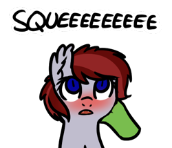 Size: 491x421 | Tagged: safe, artist:neuro, oc, oc only, oc:anon, oc:vannie, bat pony, human, pony, blushing, bust, cute, ear fluff, eeee, female, mare, offscreen character, open mouth, petting, portrait, simple background, squee, transparent background