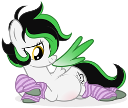 Size: 1024x859 | Tagged: safe, artist:legally-psychotic, artist:p-b-jay, oc, oc only, oc:crescendo, pony, clothes, pregnant, simple background, socks, striped socks, transparent background