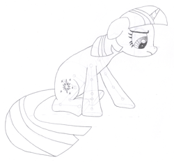 Size: 1520x1408 | Tagged: safe, artist:aafh, twilight sparkle, monochrome, solo, traditional art