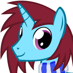 Size: 512x512 | Tagged: safe, artist:the smiling pony, oc, oc only, pony, unicorn, .svg available, bust, clothes, derpibooru badge, portrait, scarf, simple background, smiling, solo, svg, transparent background, vector