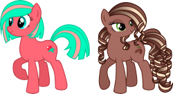 Size: 6000x3261 | Tagged: safe, artist:chimajra, oc, oc only, oc:apple mint, oc:cocoa bean, earth pony, pony, absurd resolution, female, mare