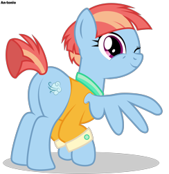 Size: 5439x5580 | Tagged: safe, artist:an-tonio, derpibooru exclusive, windy whistles, pony, absurd resolution, one eye closed, out of context, plot, simple background, solo, transparent background, vector, wink