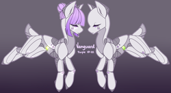 Size: 3300x1800 | Tagged: safe, artist:scaevitas, deer, pony, robot, robot pony, eyes closed