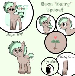 Size: 1674x1686 | Tagged: safe, artist:ghostygirl01, oc, oc only, oc:bean sprout, pony, cute, reference sheet, smolpone, solo