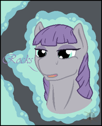 Size: 624x768 | Tagged: safe, artist:parallel black, derpibooru exclusive, maud pie, pony, bust, dialogue, digital, ms paint, pixelated, portrait, solo