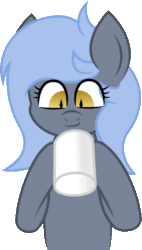 Size: 322x565 | Tagged: safe, artist:plone, oc, oc only, oc:panne, bat pony, pony, animated, cup, drinking, gif, licking, simple background, solo, tongue out, transparent background