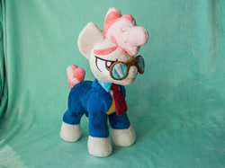 Size: 570x427 | Tagged: safe, artist:valmiiki, svengallop, pony, the mane attraction, clothes, etsy, glasses, irl, male, photo, plushie, solo, stallion, toy